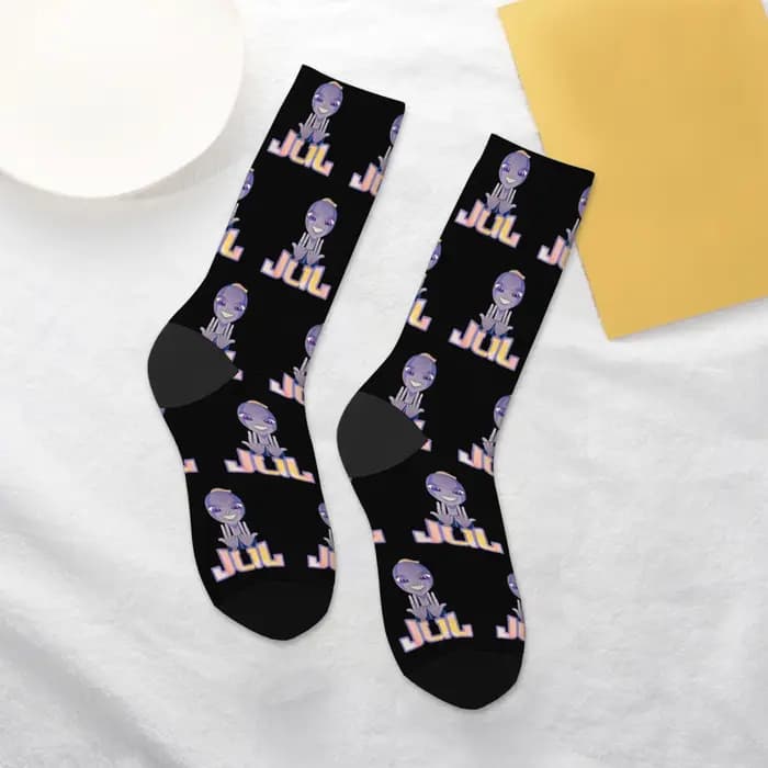 JUL rappeur français chaussettes Harajuku style rétro unisexe nouveauté drôle heureux