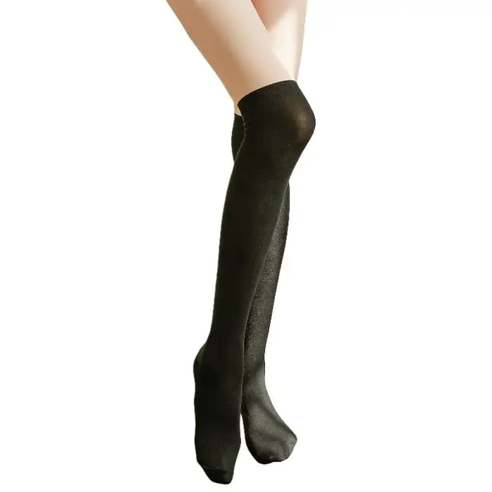 Chaussettes longues sexy noires et blanches pour femmes