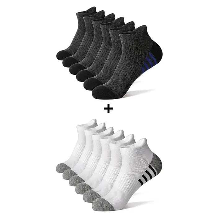 AOTOLK 6/12 paires coton homme et femme chaussettes sport couleur unie