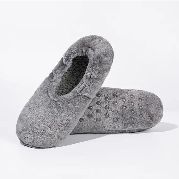 AOTOLK 1 paire de chaussettes de sol d'intérieur pour femmes hiver chaud antidérapant doux confortable chaussures de sol couleur unie dames pantoufles de maison