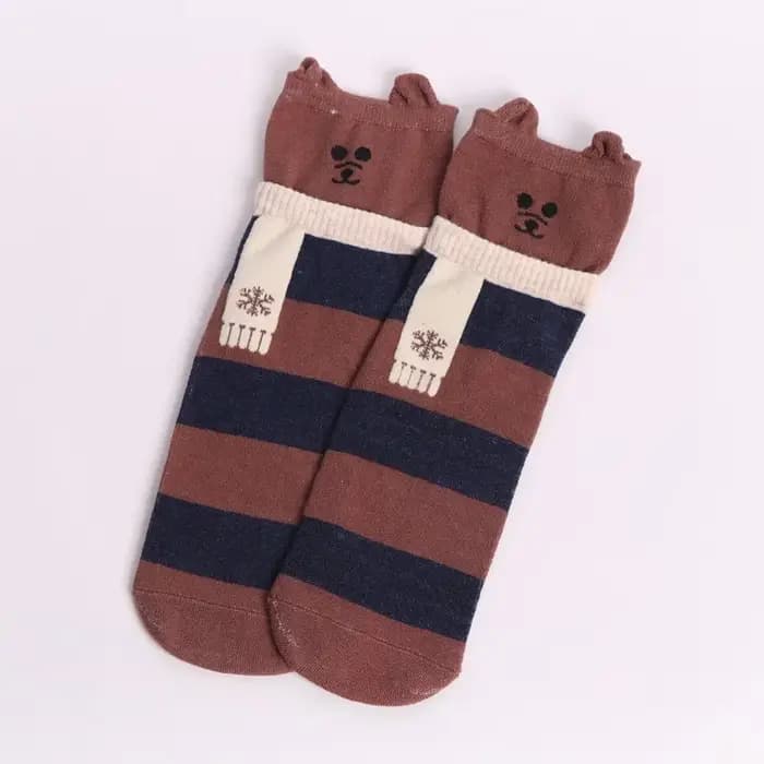Chaussettes coréennes pour femmes, motif Animal de dessin animé Kawaii, en coton de haute qualité, mignonnes, amusantes, confortables, polyvalentes, pour filles, cadeau, vente en gros