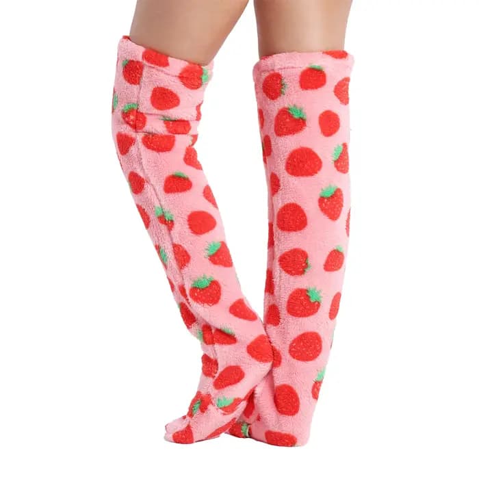 Chaussettes de noël chaudes d'hiver au-dessus du genou