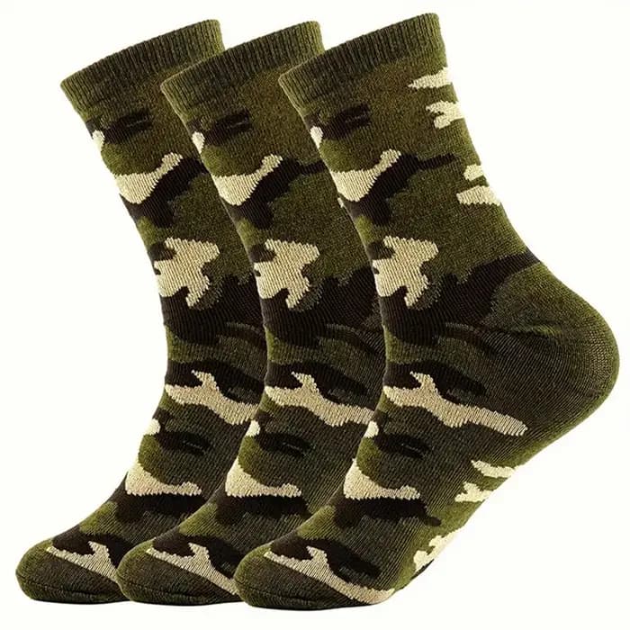3/12 paires de chaussettes mi-tube camouflage pour hommes