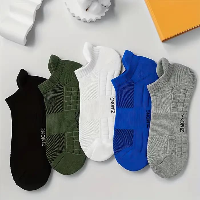5 paires de chaussettes de sport en coton pour hommes