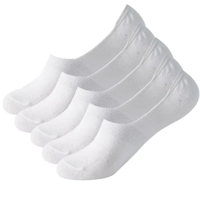 5 paires de chaussettes invisibles pour hommes, chaussettes antidérapantes en silicone, chaussettes