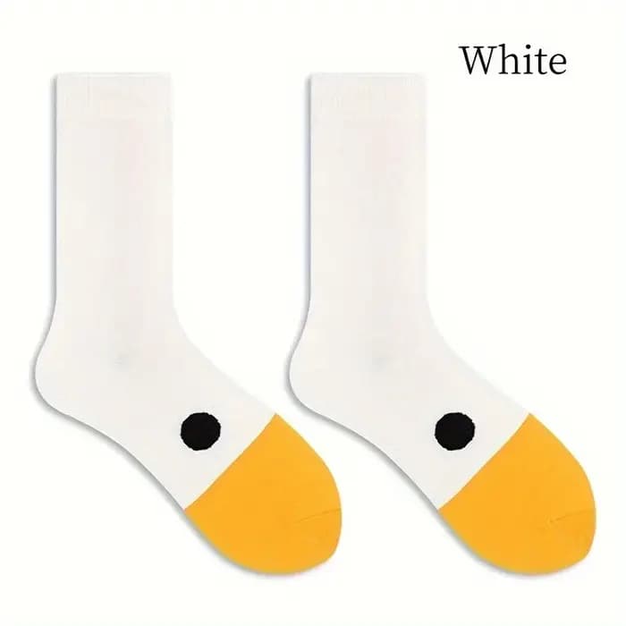 1 paire de chaussettes de sport en coton amusantes et originales à motif tête d'oie