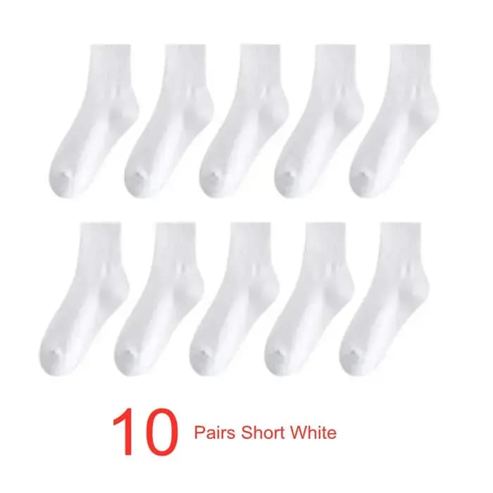 10 paires hommes chaussettes coton biologique haute qualité blanc noir affaires décontracté printemps hiver