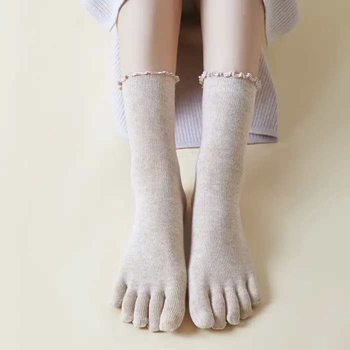 Chaussettes à cinq doigts en coton pour femmes