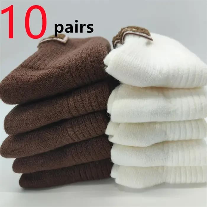5/10 paires de chaussettes femmes luxe concepteur cachemire laine chaussette solide chaud épais pile brodé Logo