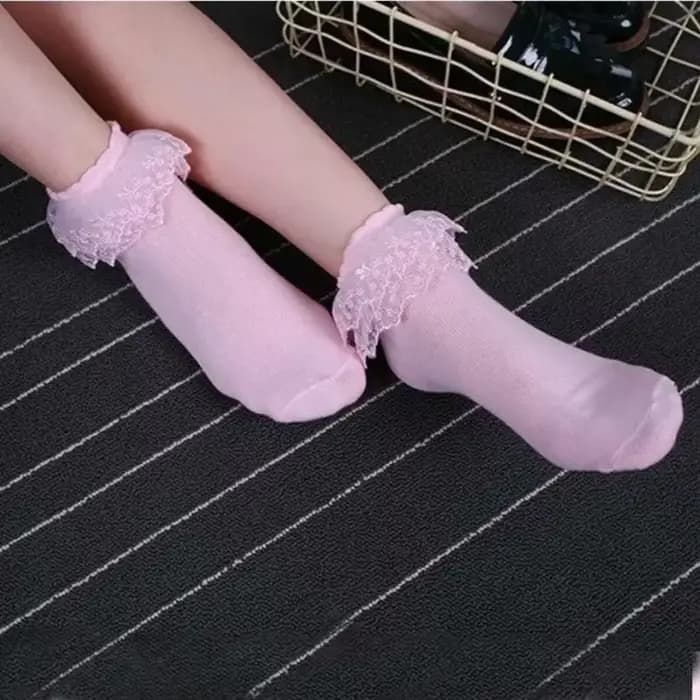 Lolita – chaussettes en dentelle blanche pour femmes