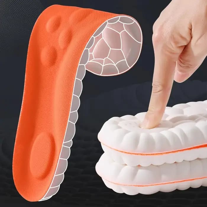 1 paire de semelles intérieures de sport en latex, souples, haute élasticité, orthopédiques, respirantes, amortissantes, avec soutien de la voûte plantaire