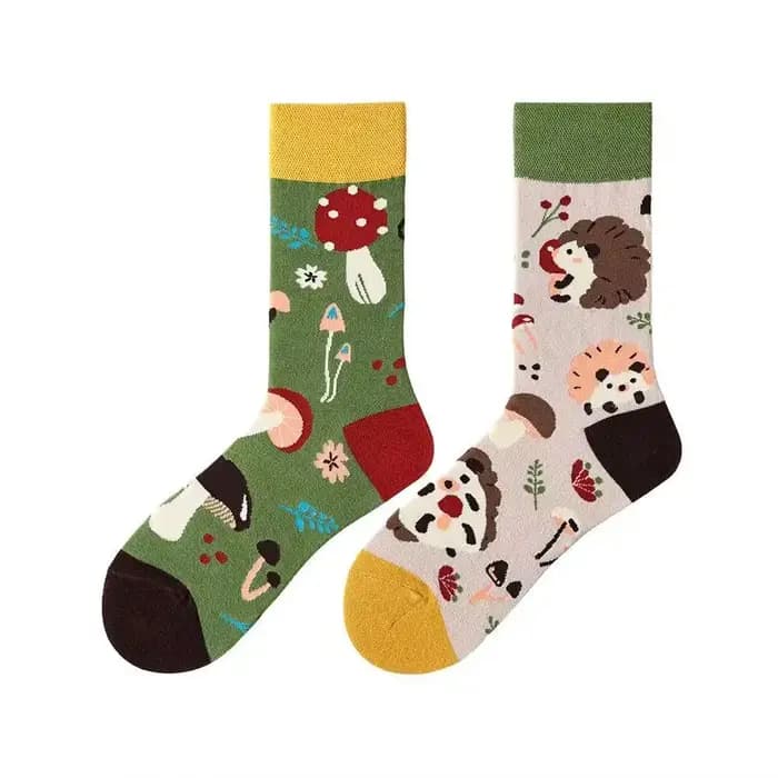 Chaussettes de Noël originales AB, mode européenne et américaine pour hommes et femmes - Chaussettes en coton colorées tendance avec design moyen et haut