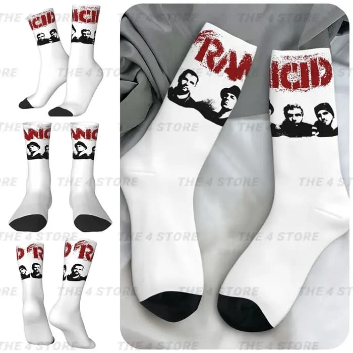 Rock Rancid Punk – chaussettes imprimées en fibre de polyester haute élasticité pour hommes et femmes