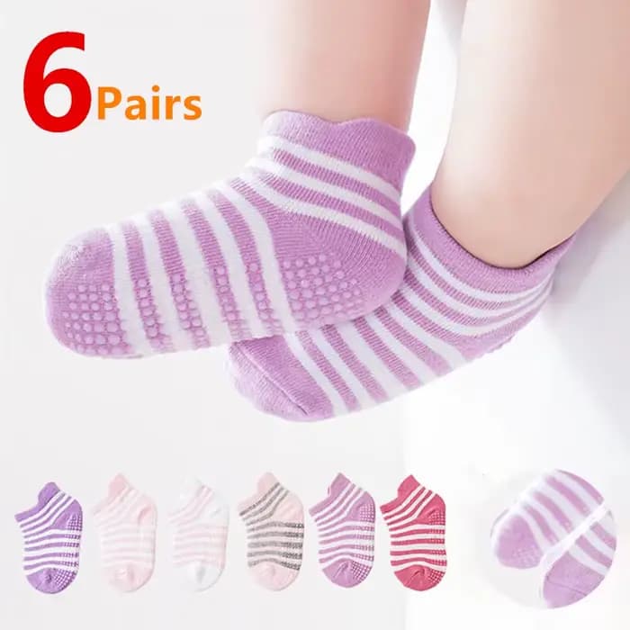Lot de 6 paires de chaussettes coordonnantes en coton pour bébé garçon et fille
