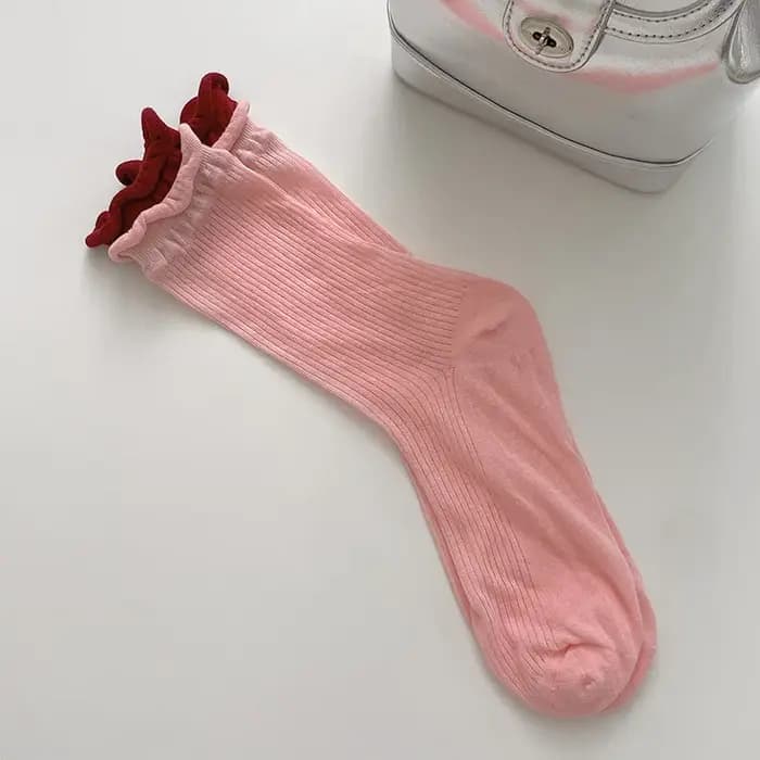 Chaussettes Midtube assorties à Double nervuré pour femmes et chaussettes assorties bonbons pour Morandi, bas assortis à la mode pour femmes