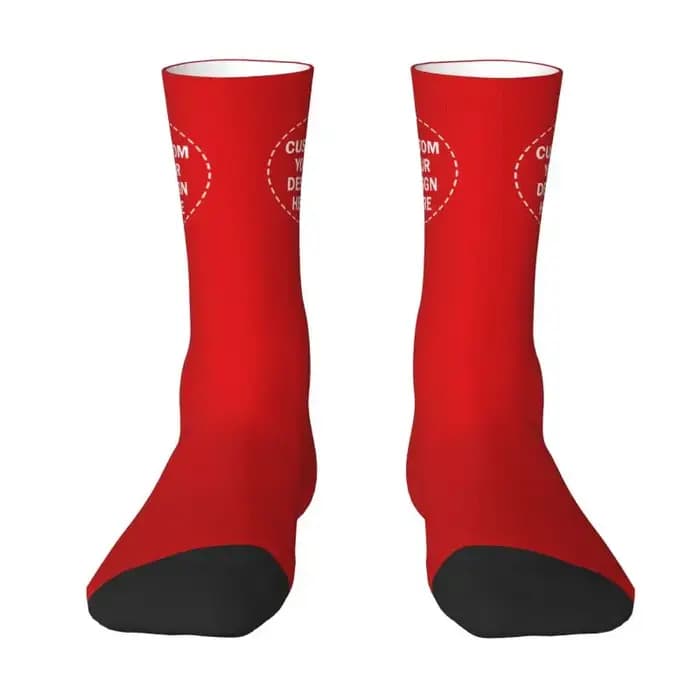 Personnalisez le Logo de la Photo personnalisé texte hommes femmes chaussettes d'équipage unisexe drôle concevoir vos