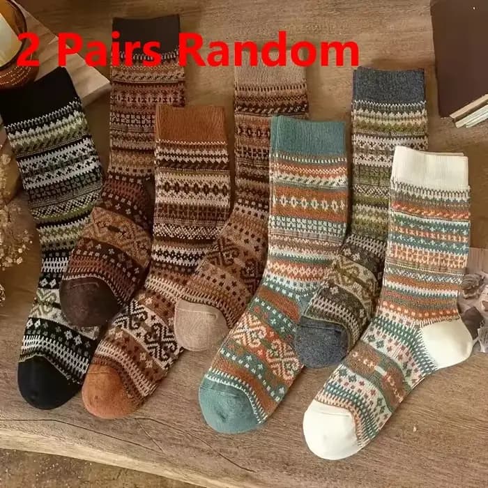 Chaussettes mi-mollet pour femme – Style ethnique