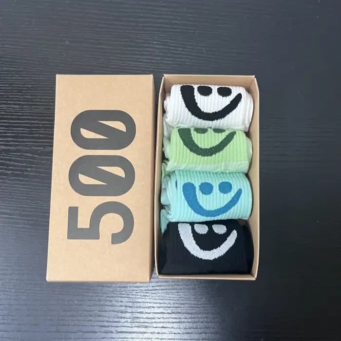 Chaussettes pour femmes visage souriant mignon Style coréen boîte-cadeau paquet printemps/été
