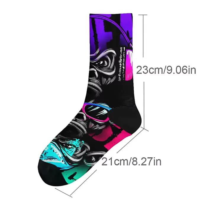 Chaussettes de style hip-hop rétro amusantes pour hommes