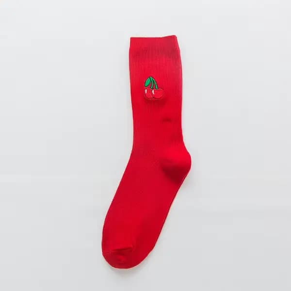 Chaussettes femme couleur bonbon coloré rose rouge vert jaune chaussette femmes filles fruits chauss