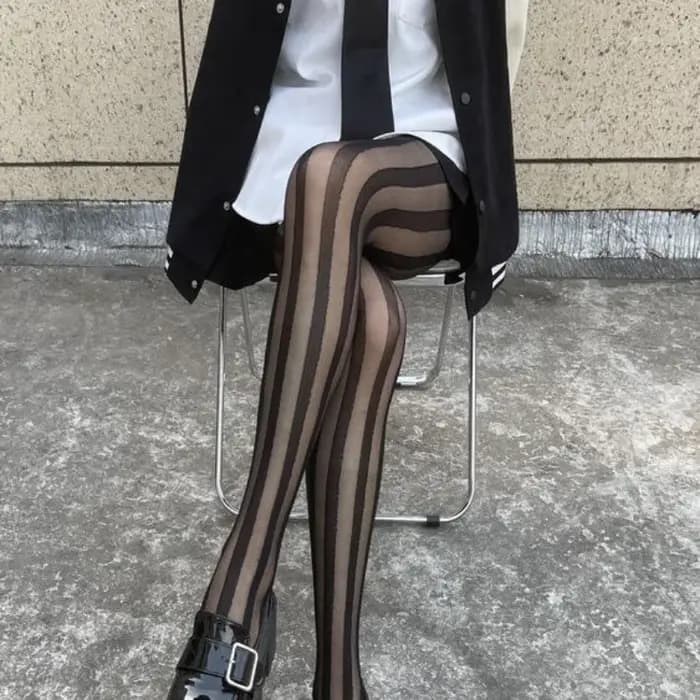 Cuisse rayée bas hauts collants Lingerie bonneterie Ultra-mince