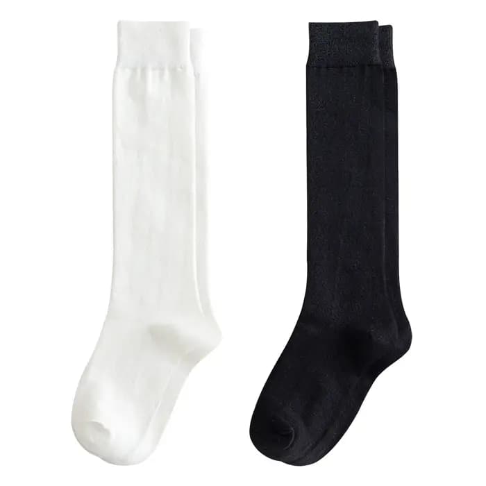 2 paires de chaussettes hautes pour femmes et filles
