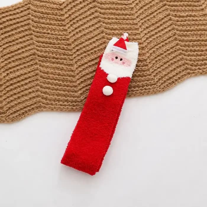 Chaussettes Tube Elk bonhomme de neige femmes nœud père noël corail polaire dames bonneterie coton mollet