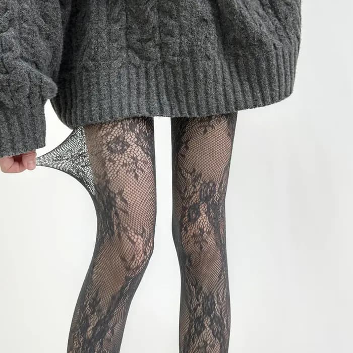 2025 nouveaux collants femmes Sexy dentelle florale cuisse haute bas