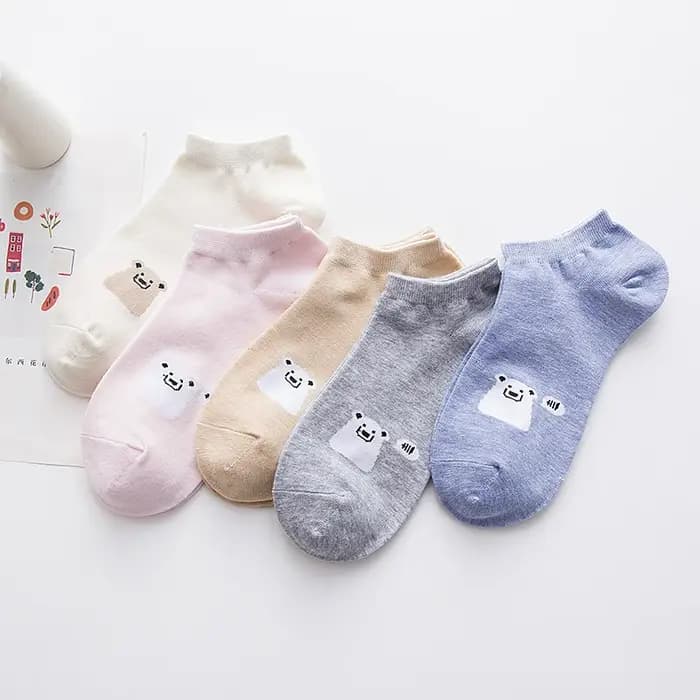 5 paires nouvelles femmes chaussettes mignon dessin animé chat coton cheville
