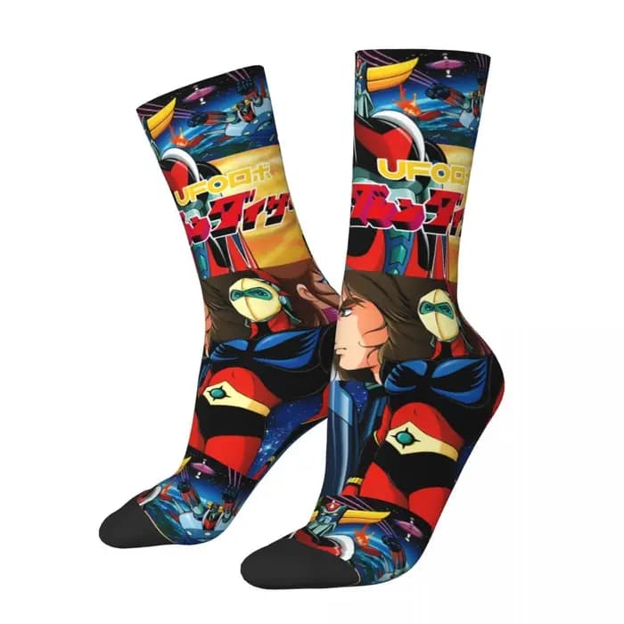Nouveau homme hommes chaussettes décontracté Actarus Mazinger Z Manga chaussette Robot Goldorak Grendizer femmes bas printemps été automne hiver
