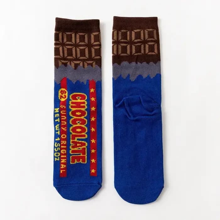 Femmes chaussettes drôle mignon dessin animé Fruits banane avocat citron oeuf Cookie beignets nourriture heureux