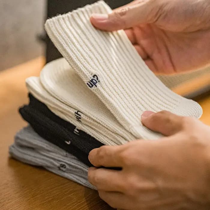 Maden 3 paires de chaussettes mi-mollet en tricot vintage point grossier broderie sport chaussettes longues respirantes chaussettes unisexes d'automne et d'hiver