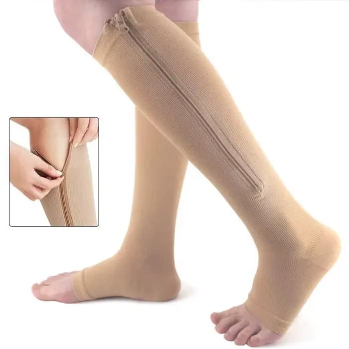 Chaussettes de compression médicales à fermeture éclair pour femmes et hommes