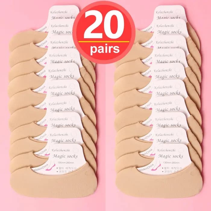 Femmes été chaussettes invisibles chaussures doublure formateur ballerine bateau