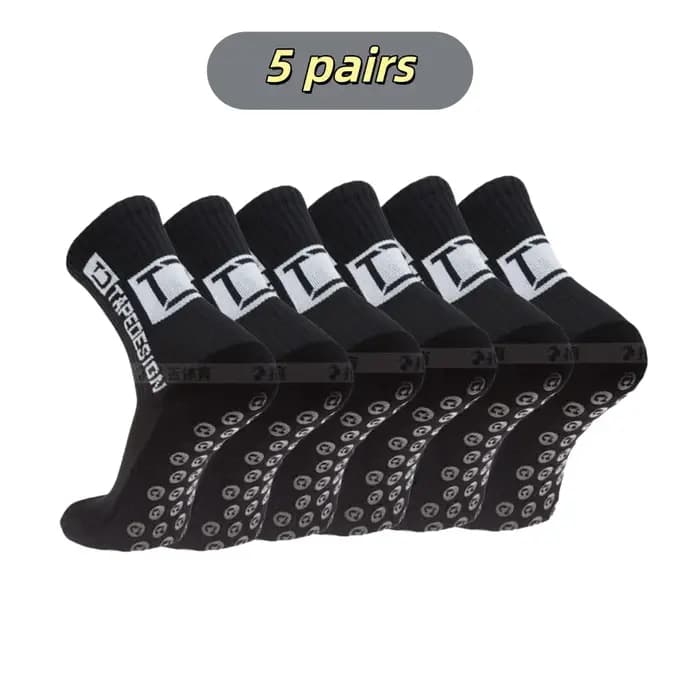 5 paires/lot nouvelles chaussettes de Football mi-mollet antidérapant