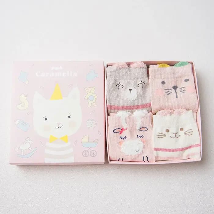 Chaussettes en coton jacquard colorées de marque Caramella pour femmes et filles
