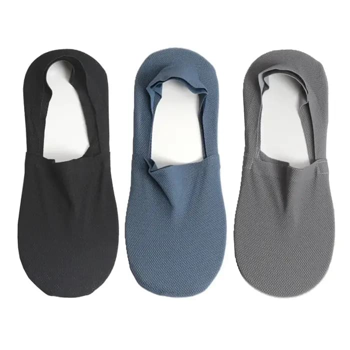 3 paires/ensemble de chaussettes courtes invisibles en silicone antidérapantes pour hommes
