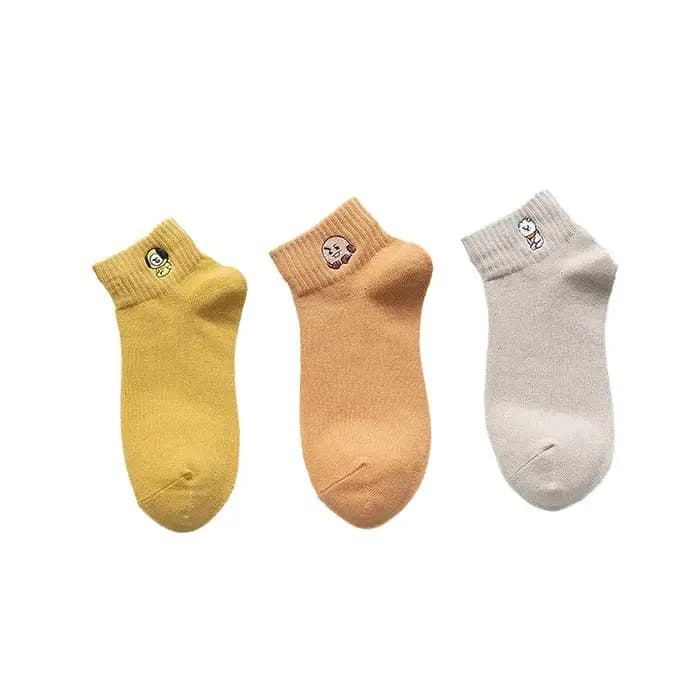 3 paires de chaussettes imprimées dessin animé Kawaii pour femmes