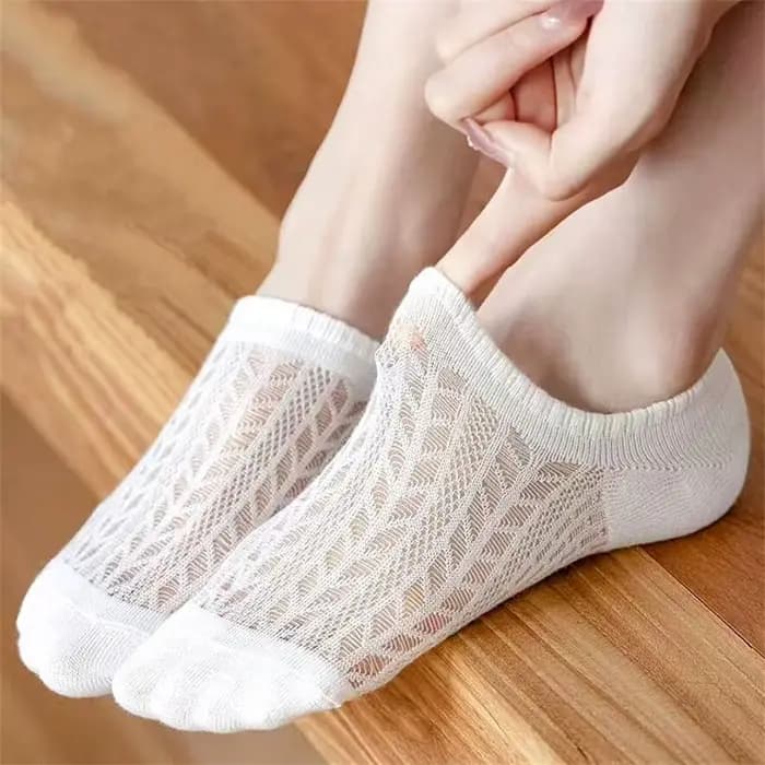 5 paires de chaussettes invisibles en maille de bambou pour femmes