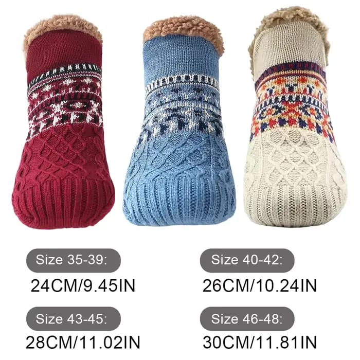 Chaussettes thermiques épaisses antidérapantes pour hommes/femmes