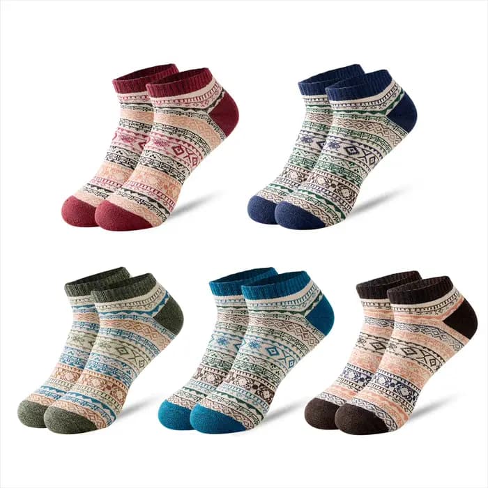 5 paires de chaussettes courtes pour hommes de haute qualité, chaussettes japonaises rétro tendance
