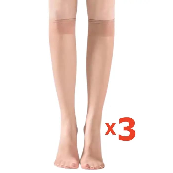 3 paires/lot de chaussettes transparentes en soie pour femmes