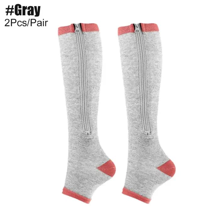 Chaussettes de compression à fermeture éclair pour femmes et hommes