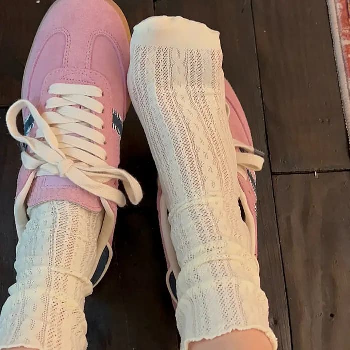 Japonais Kawaii filles chaussettes mignonnes printemps été maille évider femmes chaussettes couleur unie femme Harajuku rétro Vintage longues chaussettes