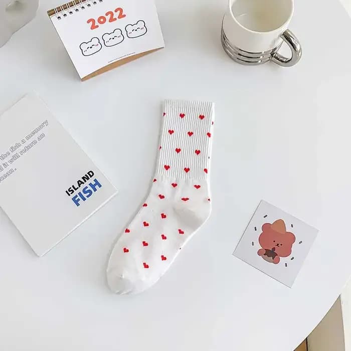 Chaussettes courtes brodées Love pour femmes
