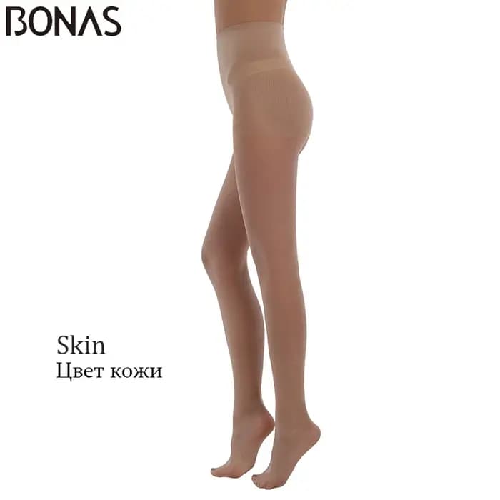 BONAS – collants respirants Sexy 40D pour femmes, collants de Protection solaire taille haute, entrejambe en T, bas Slim extensible pour femmes