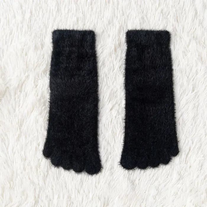 Chaussettes à cinq doigts en molleton de corail épais pour femmes et filles