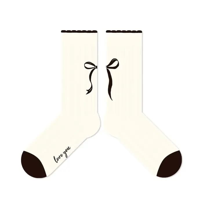 Chaussettes pour femmes style ballet, respirantes, tendance, couleur unie, printemps-été, mi-mollet, fines, en coton, avec nœud, vente en gros
