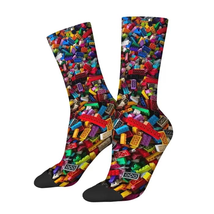 Chaussettes amusantes en forme de blocs de construction