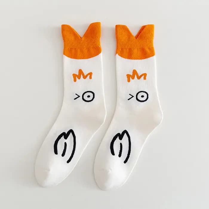 Femmes chaussettes coton mignon Kawaii dessin animé canard imprimé Style japonais Calcetines Mujer Hip Hop drôle blanc Harajuku filles cadeau Sox